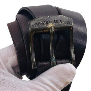 Levi Strauss & Co. Mens Leather Belt With Brass Buckle - Size 42